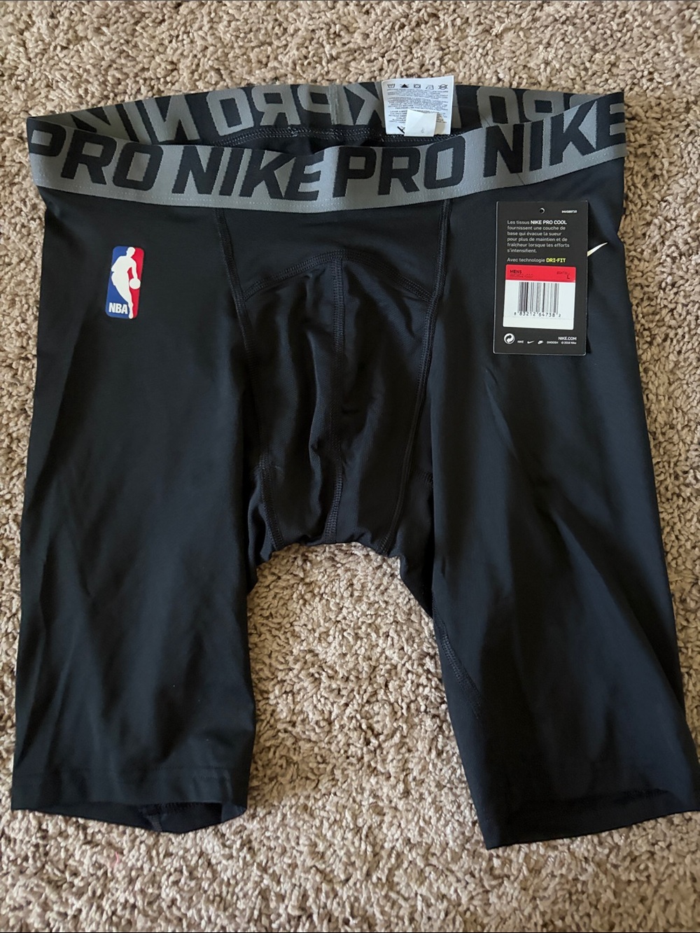 Nike Black Pro Compression Shorts with NBA Logo
